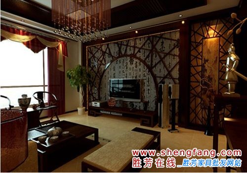 中式复式装修效果图 沉稳大气又不失时尚感