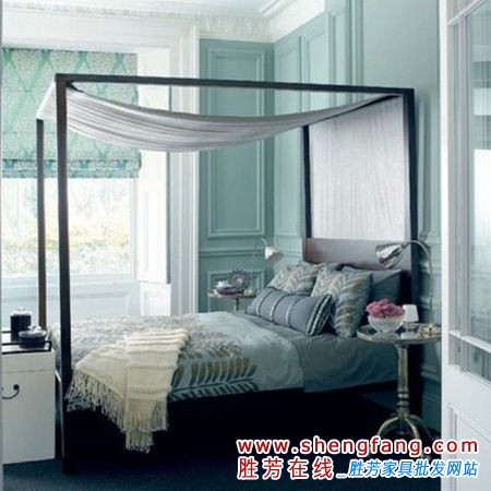 蓝灰色卧室欣赏