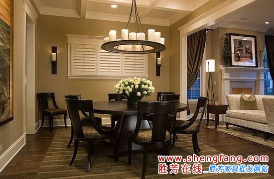 实木家居中餐厅的设计效果