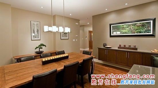 实木家居中餐厅的设计效果