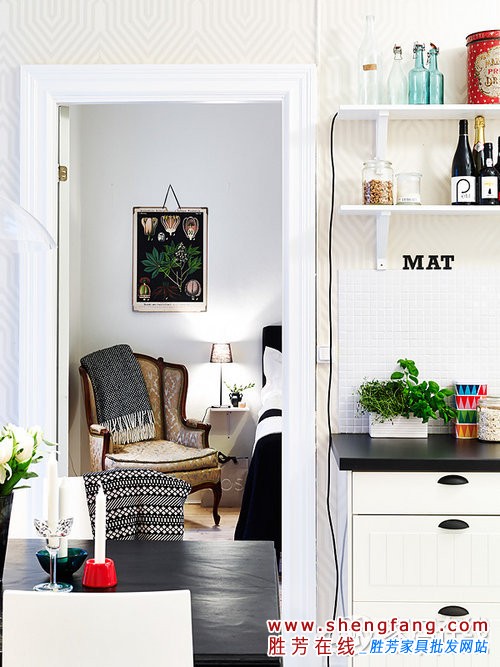 54平米家居黑白色彩搭配欣赏
