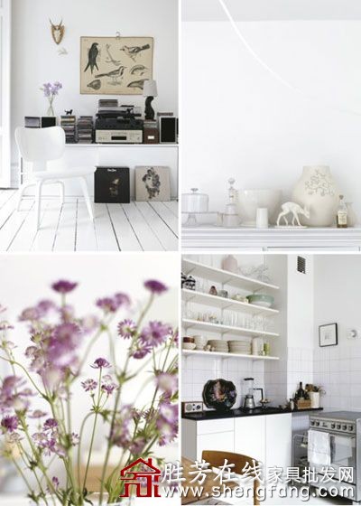 白色与紫色营造的梦幻公寓