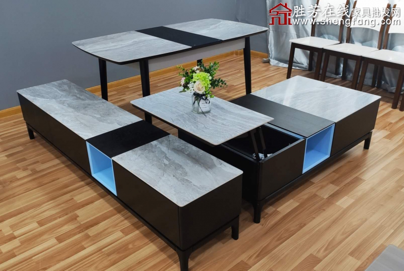 胜芳餐桌茶几电视柜批发 客厅家具 餐厅家具 岩板餐台