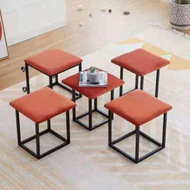 胜芳网红魔方组合凳子批发 家用可叠放沙发小矮凳客厅茶几多功能收纳板凳 金宝家具