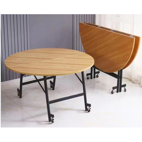 折叠桌家用移动餐桌小户型多功能吃饭桌子圆形创意客厅桌子大圆桌