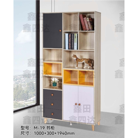 胜芳家具批发 书架简约落地客厅置物架经济型家用卧室简易收纳柜学生带门小书柜 鑫田鑫四达家具