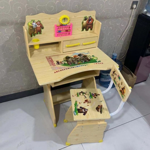 胜芳校具批发 儿童书桌书柜组合 小学生课桌椅 写字台 桌椅套装 家用型 写字桌 小孩子学习桌 传奥家具