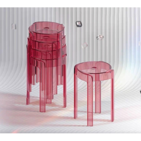 北欧透明塑料凳子亚克力加厚家用风车凳客厅简约餐桌可叠放板凳高厂家直销