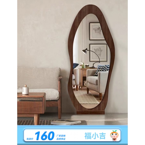 胜芳家具批发厂家直销促销特价低价质优绒布全身镜穿衣镜北欧家用靠墙落地镜女生卧室全身镜子异形试衣镜福小吉