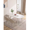 奶油风岩板餐桌现代简约岛台餐桌椅组合一体轻奢家用小户型饭桌