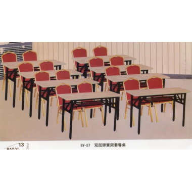 胜芳快餐桌椅批发 餐厅家 休闲桌椅  双层弹簧架套餐桌椅 餐厨家具 宝艺家具
