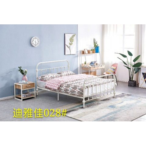 胜芳铁床批发欧式铁艺床童床复古旅馆双人床铁架床酒店公寓床卧室铁架床公主床金属床宜家迪雅佳家具