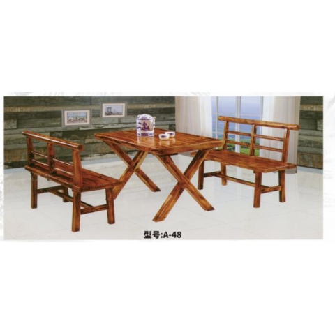 胜芳原生态火烧木家具批发 主题酒店桌椅 实木餐桌餐椅批发 桌面 户外实木餐桌椅 原生态酒店家具 酒店家具和合家具