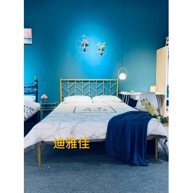 胜芳铁床批发 欧式铁艺床 复古旅馆铁架床 双人床 酒店公寓床 卧室铁架床 公主床 金属床 迪雅佳家具
