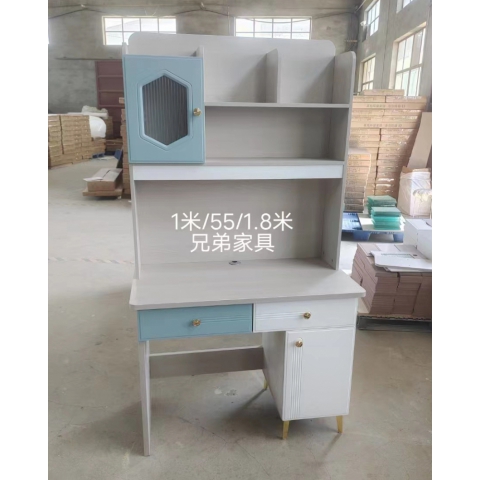 胜芳电脑桌批发 书桌书架组合 一体桌 现代简约家用学生电脑台式桌 卧室书柜 写字桌子 写字桌 写字台 带抽屉电脑桌 卧室家具 兄弟家具
