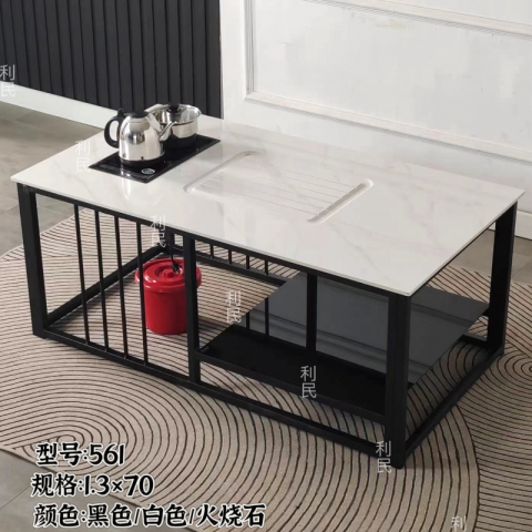 胜芳岩板茶几批发 岩板茶台 火烧石茶台 功夫茶桌 岩板茶几 办公茶几 家用茶几 铁艺茶几 利民家具