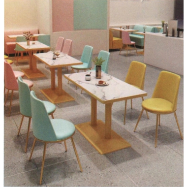 胜芳酒店餐桌批发 岩板铁艺框架 轻奢酒店桌 可定制家具 鑫腾泰家具