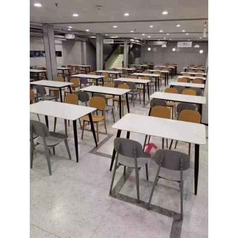 胜芳快餐桌椅批发 岩板餐桌 钢木餐桌椅 食堂餐桌 饭店餐桌 小吃店餐桌 学校餐桌 家用餐桌椅 酒店家具 新匠家具（原杉美家具）