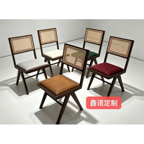 胜芳餐椅批发 田野风 藤椅 家用软包椅 靠背编绳椅 客厅 餐椅 酒店椅 咖啡厅椅子 鑫诺简森家具