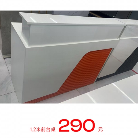 胜芳吧台批发公司前台接待台现代简约收银台轻奢美容院吧台新中式前台桌定制宏祥家具