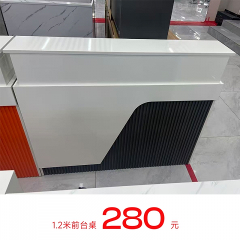 胜芳吧台批发公司前台接待台现代简约收银台轻奢美容院吧台新中式前台桌定制宏祥家具