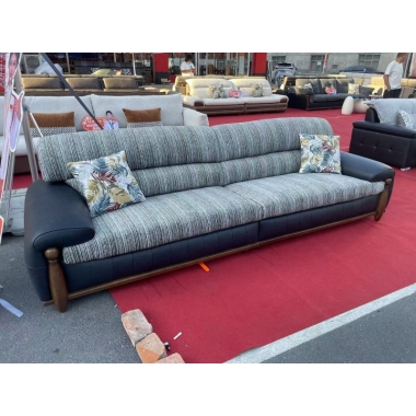 中古风新款直排沙发三米 香河软体沙发 中古风沙发 家用沙发 公寓沙发 润泽家具