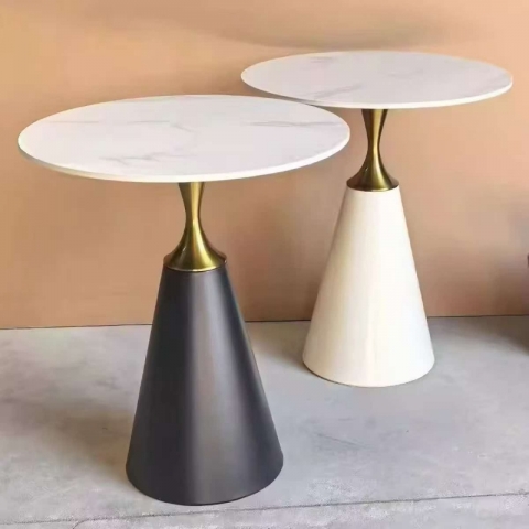 胜芳组合茶几批发 科技石 现代简约 茶几组合 轻奢 小户型 客厅 家用大小圆茶几 圆形沙发边几 强大家具