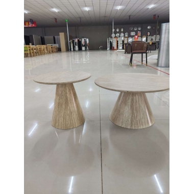 胜芳组合茶几批发 科技石 现代简约 茶几组合 轻奢 小户型 客厅 家用大小圆茶几 圆形沙发边几 强大家具