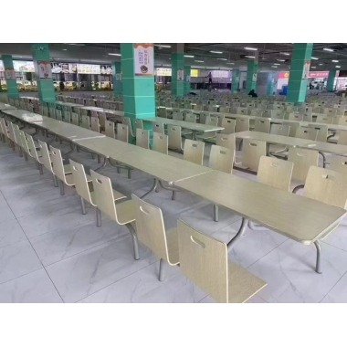 胜芳快餐桌椅 学校餐厅 钢木餐桌椅 连体桌椅  食堂餐桌 饭店餐桌 企业单位餐厅 钢木家具 酒店家具 餐厅家具 中庆德家具